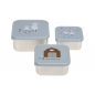 Preview: Snackbox Kinder (3er Set) - Edelstahl Brotdose, Tiny Farmer Blau