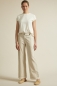 Preview: LANIUS Streifen Marlenehose - sandstone/white