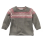 Preview: Warmer Strick Pullover mit Norweger-Muster  - braun