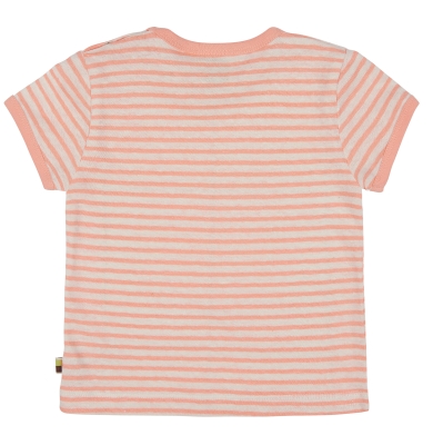 Luftiges Leinen Streifenshirt - kurzarm - rosa