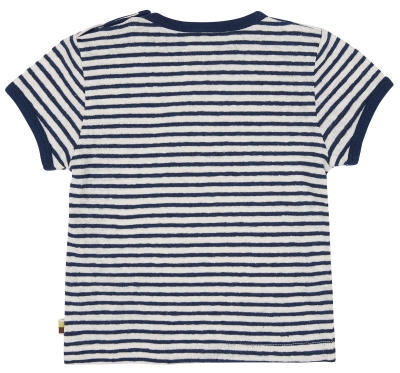 Luftiges Leinen Streifenshirt  - kurzarm - navy