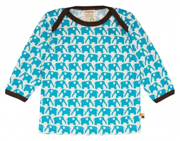 Langarm Shirt Elefanten - Aqua