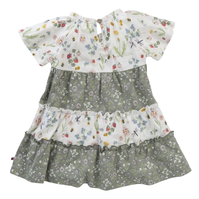 Kurzarm Kleid weiß mit Druck "Obstgarten"