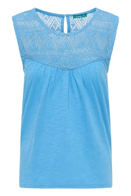 Top mit Spitzendetails - blau