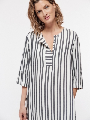 Preview: Kaftankleid - off white/atlantic