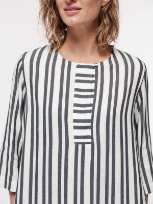 Preview: Kaftankleid - off white/atlantic