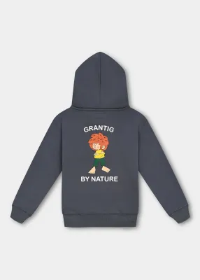 Preview: Hoodie "Grantig by nature" - graublau, v2 (Kinder)