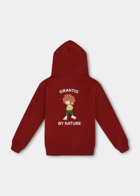 Preview: Hoodie "Grantig by nature v2" - dunkelrot (Kinder)