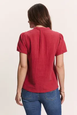 Preview: Bluse Elenaa aus Bio-Baumwolle - garnet red