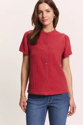 Preview: Bluse Elenaa aus Bio-Baumwolle - garnet red