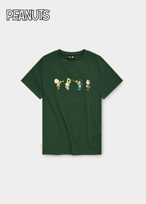 T-Shirt Peanuts: Blaskapelle - dunkelgrün