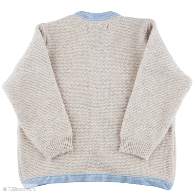 Strickjacke beige - hellblau