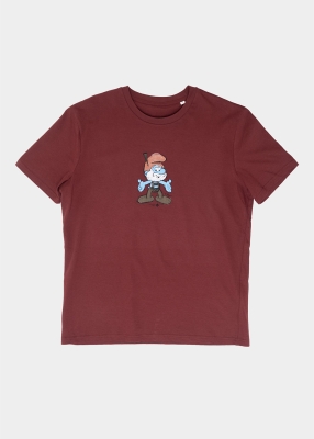 T-Shirt "Papa Schlumpf" - burgund