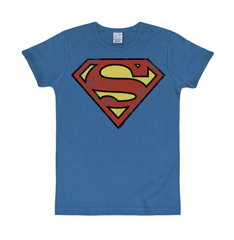 DC - Superman - Logo - slimfit - azurblau