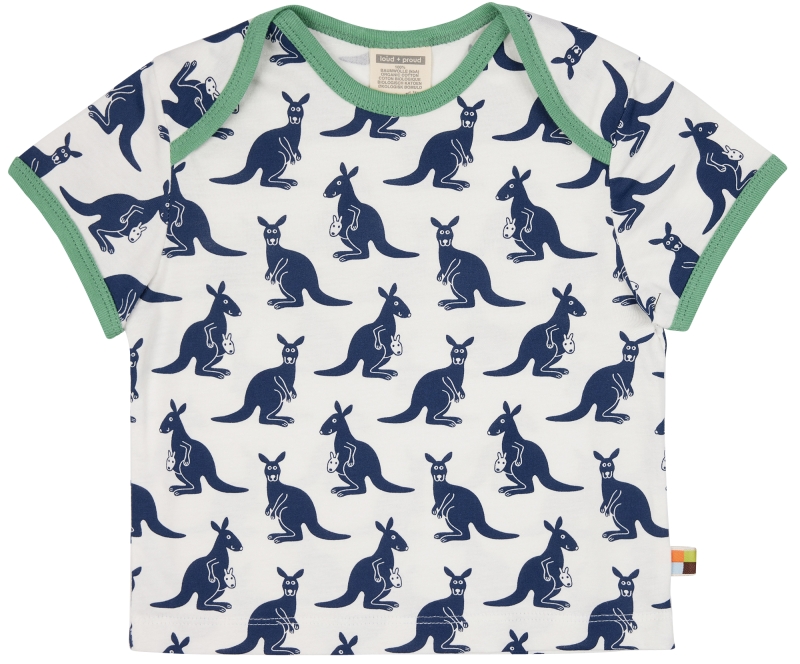 Kurzarm Shirt Känguru - navy