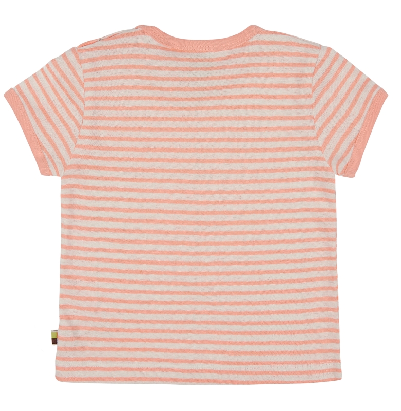 Luftiges Leinen Streifenshirt - kurzarm - rosa