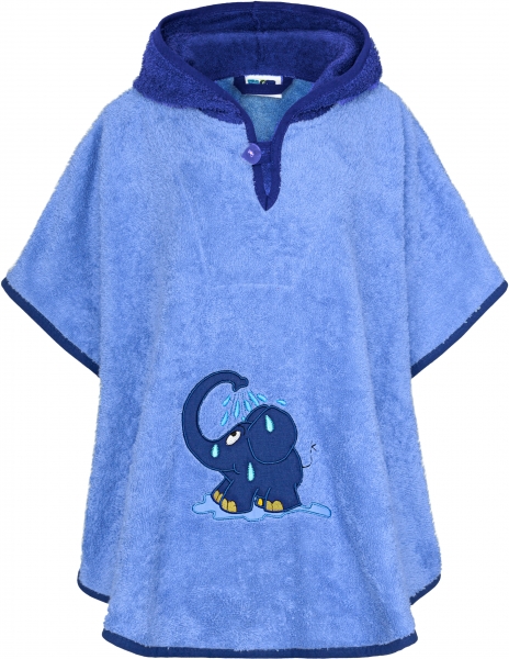 Badeponcho - blauer Elefant - Smithy