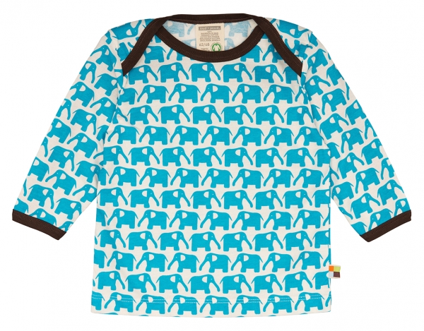 Langarm Shirt Elefanten - Aqua