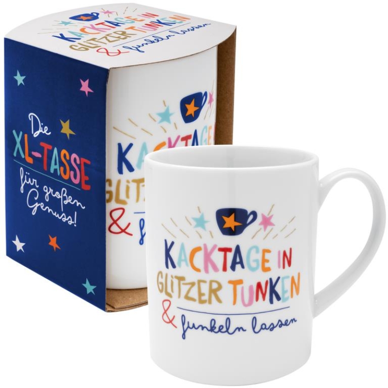 XL-Tasse - Kacktage in Glitzer tunken