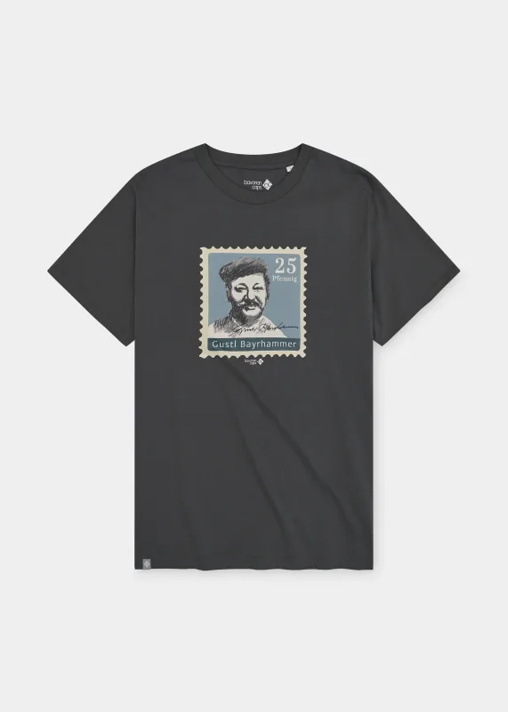 T-Shirt "Gustl Briefmarke" - dunkelgrau