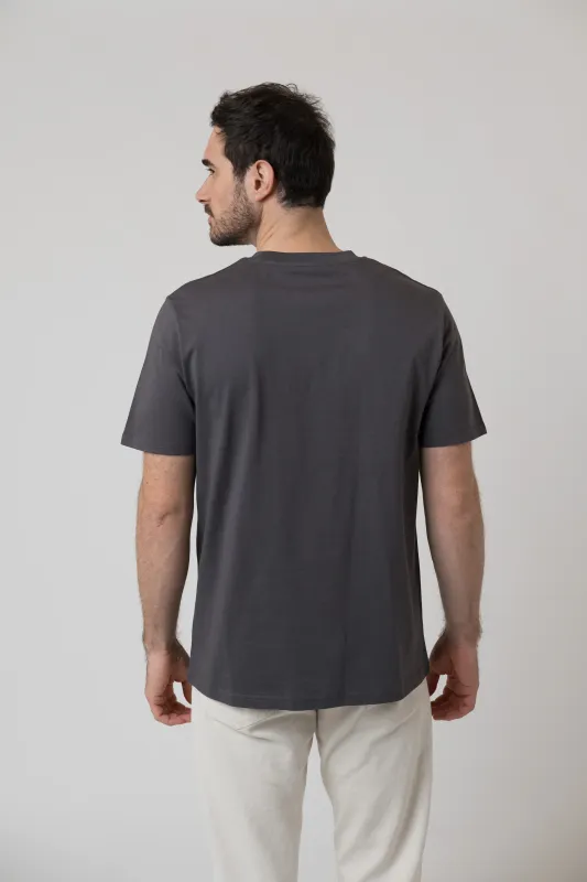 T-Shirt "Gustl Briefmarke" - dunkelgrau