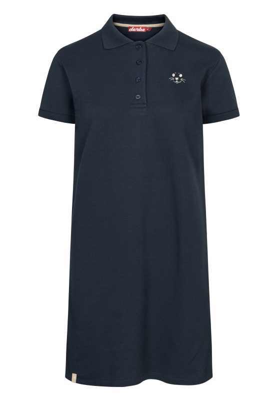 Robbenschnute Damen Polo Kleid -  Navy