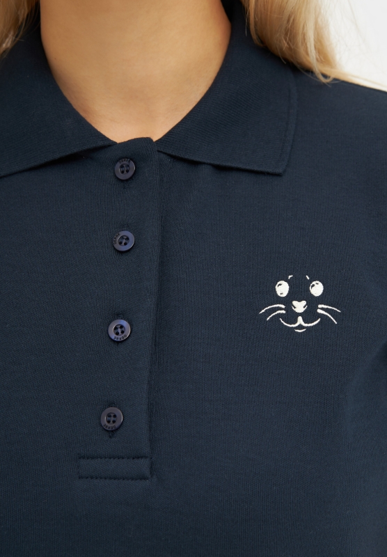 Robbenschnute Damen Polo Kleid -  Navy