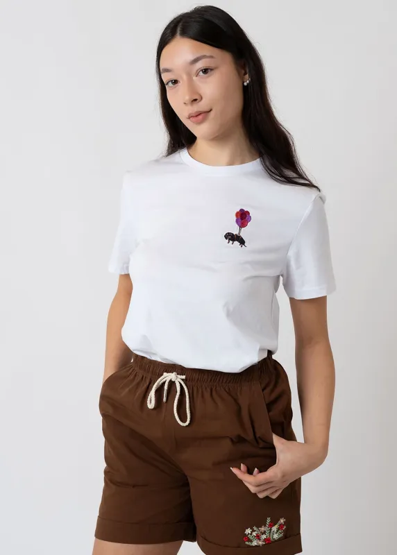 T-Shirt "Dackelexpress: Stick" - weiß