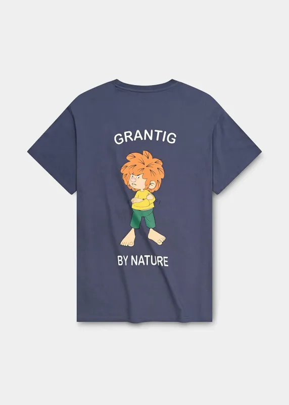 T-Shirt "Grantig by nature" - graublau, v2