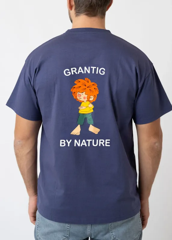 T-Shirt "Grantig by nature" - graublau, v2