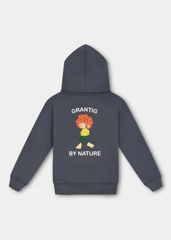 Hoodie "Grantig by nature" - graublau, v2 (Kinder)