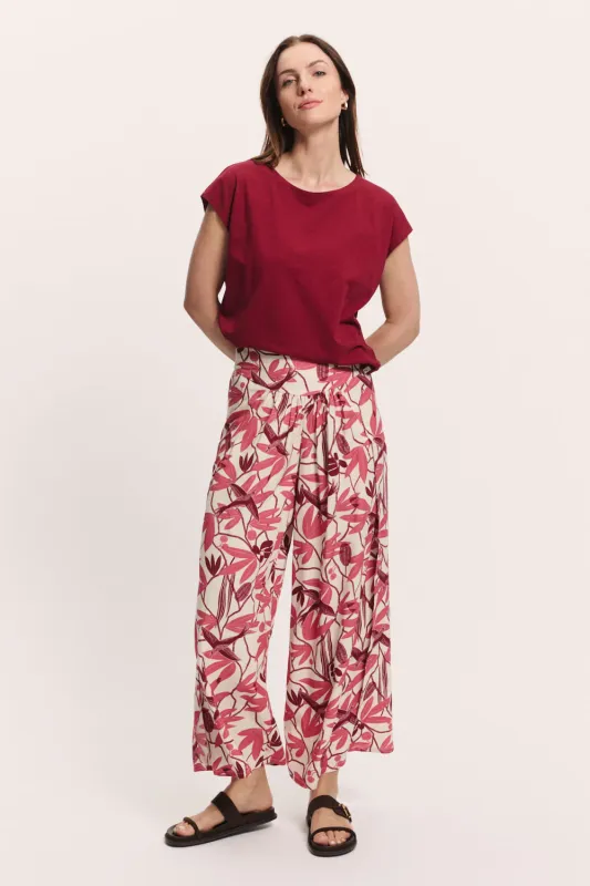 Hose Vickyy aus EcoVero™ Viskose - berry bird