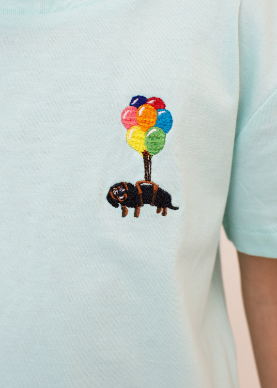 T-Shirt "Dackelexpress" - türkis - Kinder