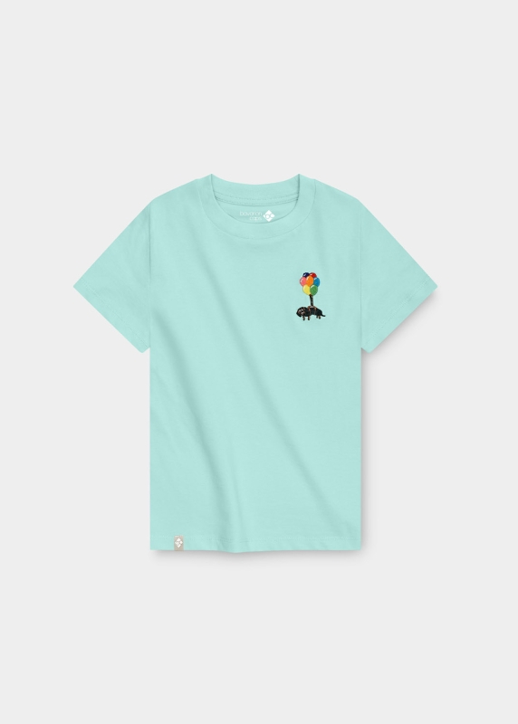 T-Shirt "Dackelexpress" - türkis - Kinder