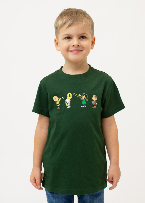 T-Shirt Peanuts: Blaskapelle - dunkelgrün
