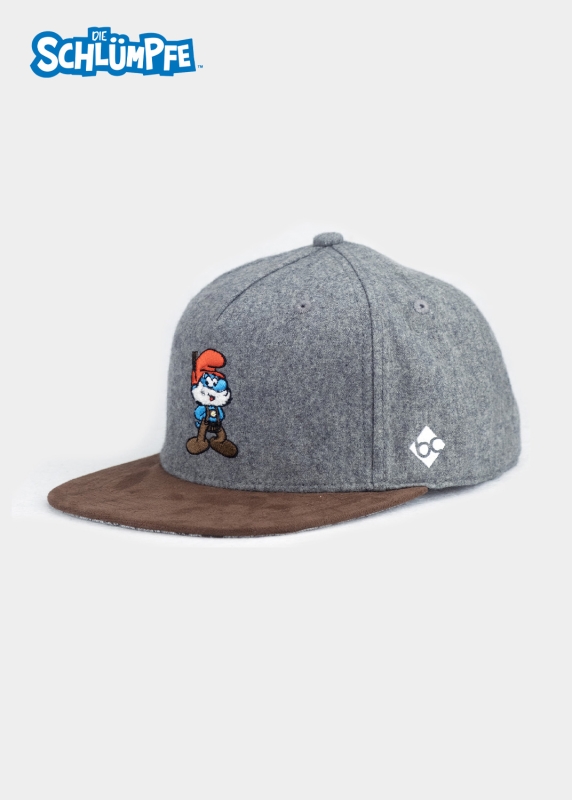 Cap "Papa Schlumpf" - dunkelgrau (Snapback)