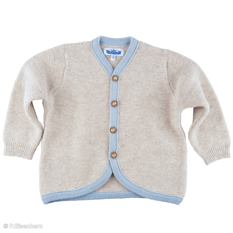 Strickjacke beige - hellblau