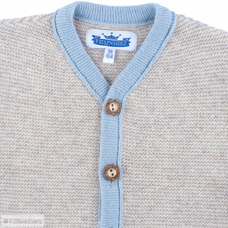 Strickjacke beige - hellblau