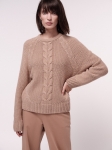 Pullover mit Zopfmuster -  Camel